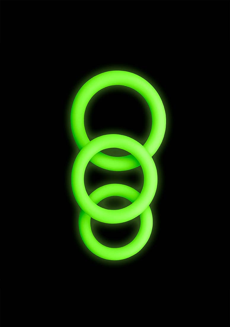 Shots - 3 Pcs Cock Ring Set - Glow In The Dark
